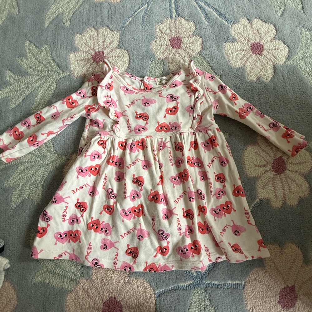 Charming Pink Cartoon Print Kids Dress